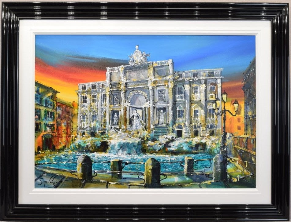 fontana di trevi framed original by artist simon wright