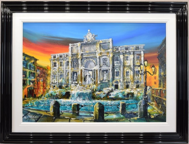 fontana di trevi framed original by artist simon wright