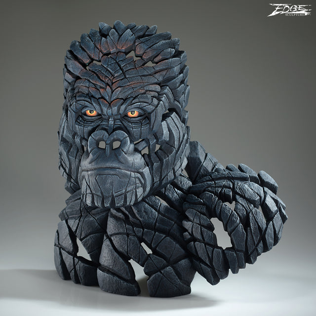 king of the mountain gorilla bust by artist edge sculptures