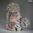 king of the mountain gorilla bust in white by artist edge sculpture