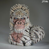 king of the mountain gorilla bust in white by artist edge sculpture