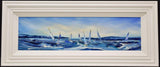 blue water days framed original by artist rozanne bell