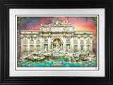 la fontana di trevi print framed in black by artist jj adams