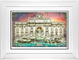 la fontana di trevi print framed in white by artist jj adams