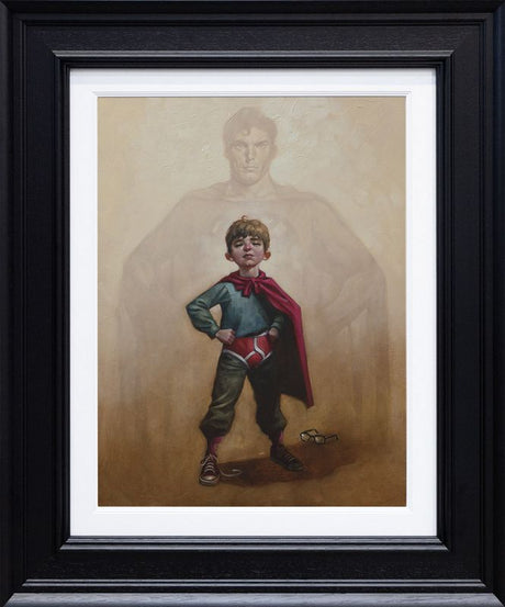 lad of steel canvas framed in black by artist craig davison