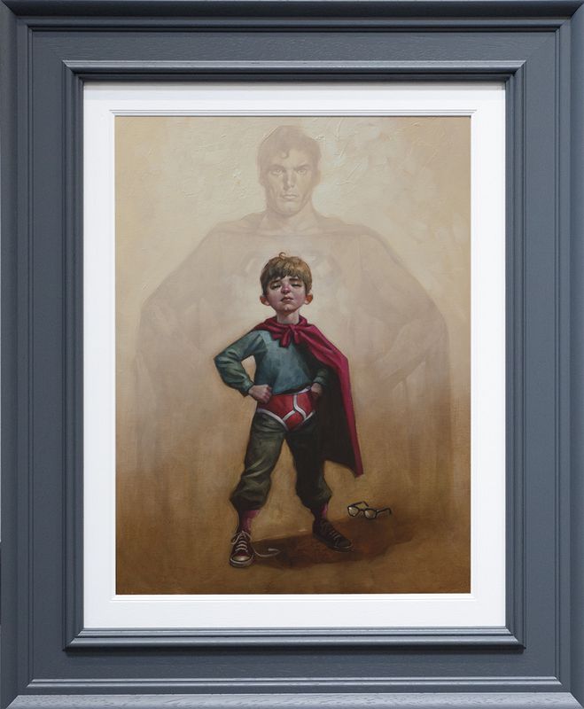 lad of steel canvas framed in grey by artist craig davison