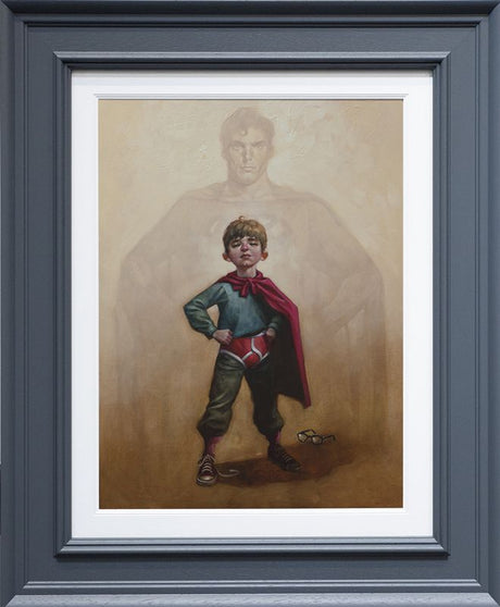 lad of steel canvas framed in grey by artist craig davison