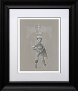 lad of steel sketch framed in black by artist craig davison