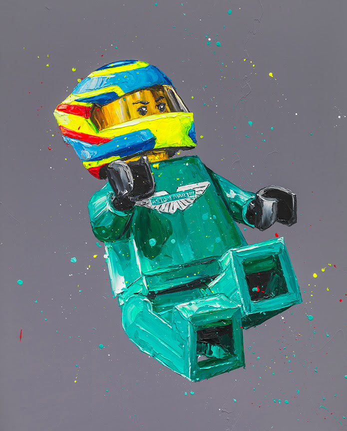lego alonso mounted print by artist paul oz