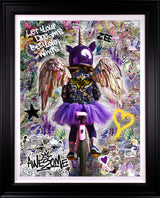 let your dreams be your wings deluxe edition black framed print by artist zee