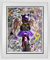 let your dreams be your wings white framed print by artist zee