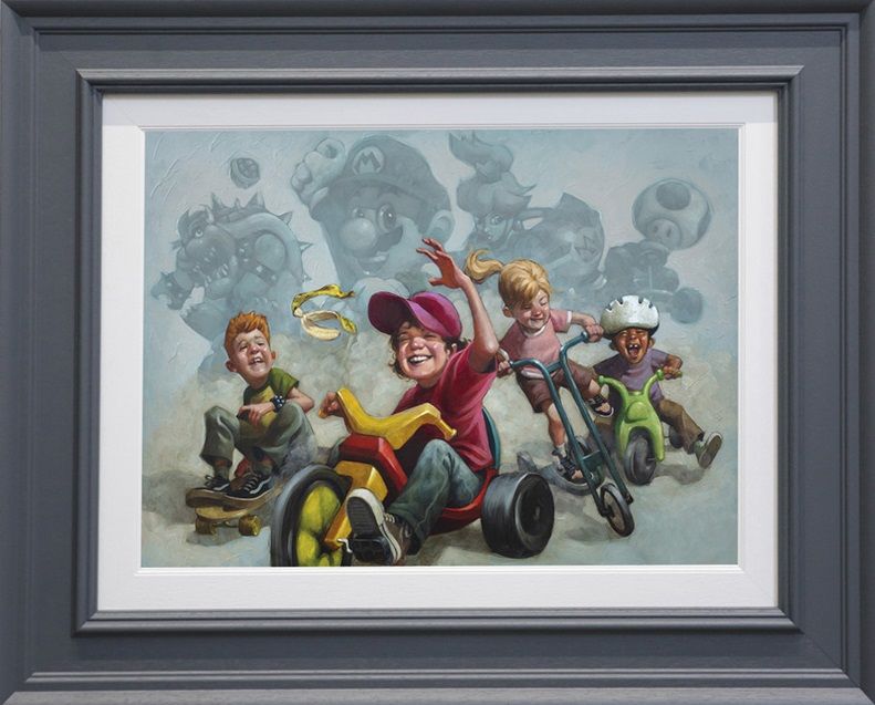 lets a go canvas print framed in grey by artist craig davison