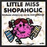 little miss shopaholic the untold stories framed smaller size original by artist hue folk