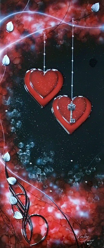 love is the key red unframed print by artist kealey farmer
