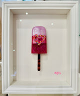 love lolly original resin lollipop framed by artist dotty
