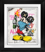 mascot ot menace blue print framed in black by artist jj adams