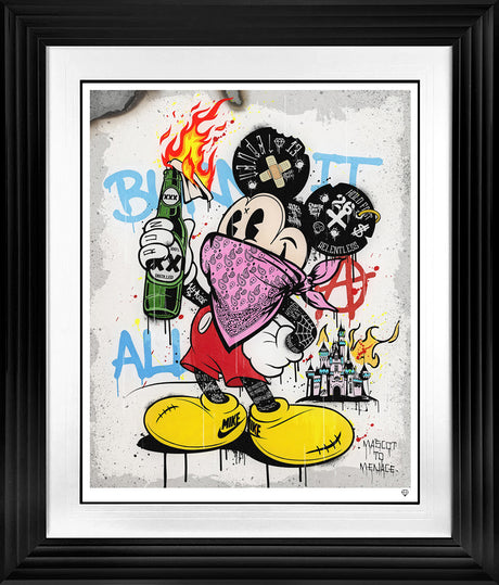 mascot to menace print print framed in black by artist jj adams