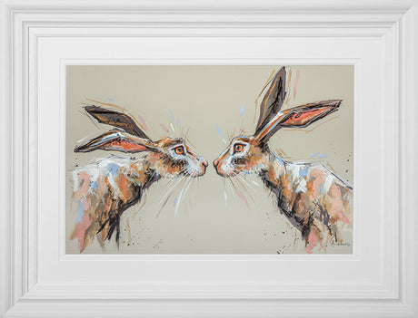 me and you framed pastel original by artist ashley saunders