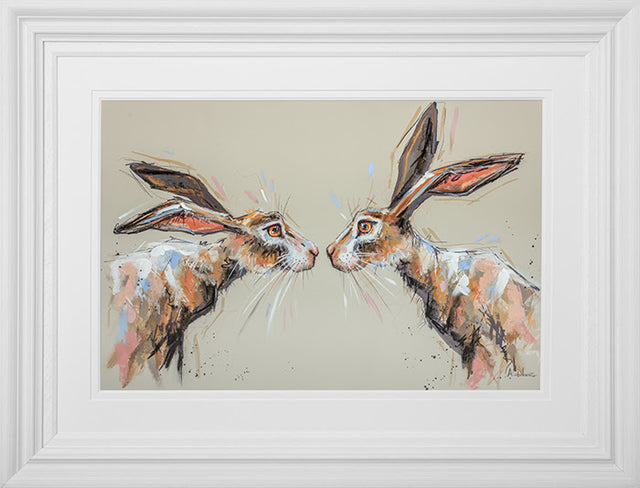 me and you framed pastel original by artist ashley saunders