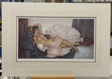 model reclinging mouted print by artist russell flint