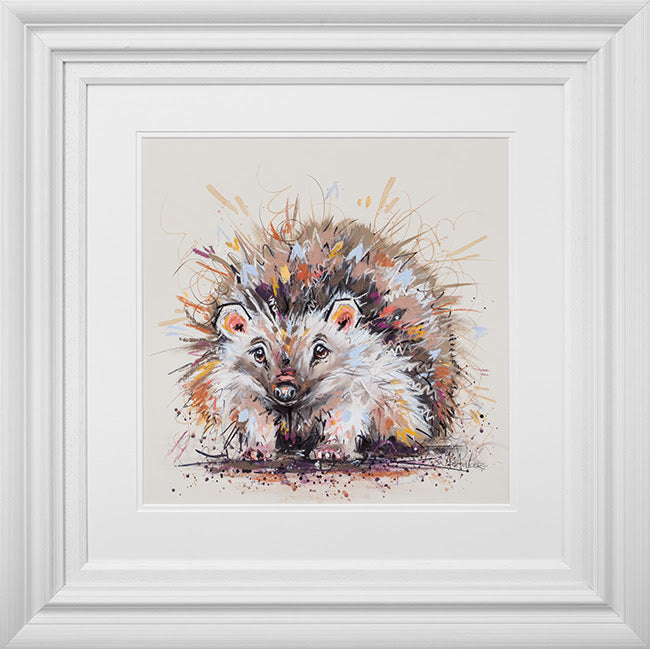 mr prickles framed pastel original by artist asheley saunders