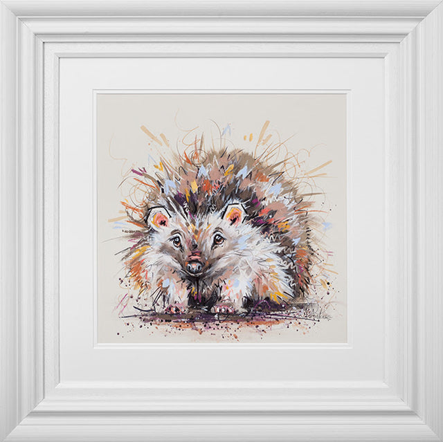 mr prickles framed pastel original by artist asheley saunders