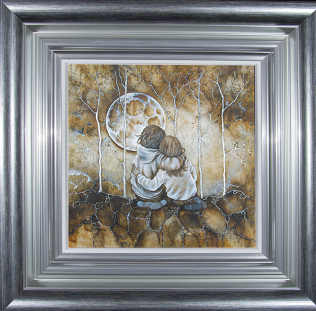 my best friend print framed in silver by artist kerry darlington