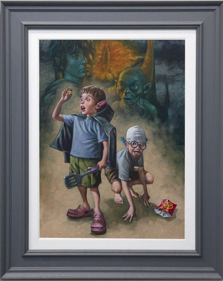 my preciousss canvas print framed in grey by artist craig davison
