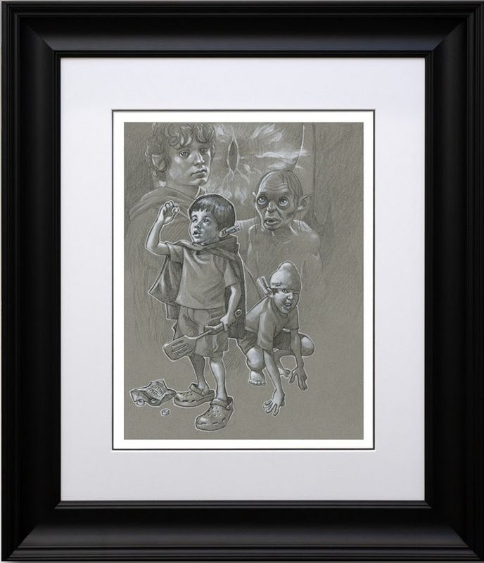 my preciousss sketch framed by artist craig davison