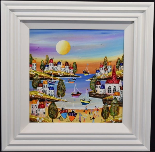 sea you soon framed original by artist rozanne bell
