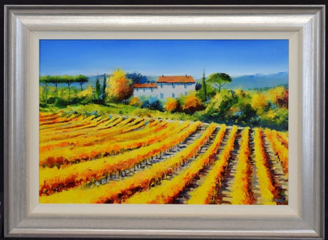 golden avenues framed original by artist gary sams
