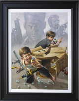 now i have a machine gun canvas print framed in black by craig davison