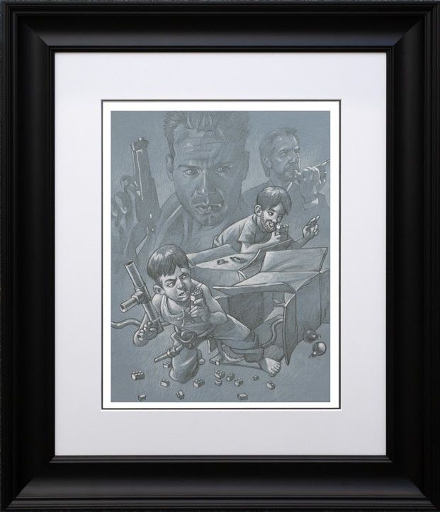now i have a machine gun sketch framed print by artist craig davison