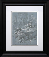 now i have a machine gun sketch framed print by artist craig davison