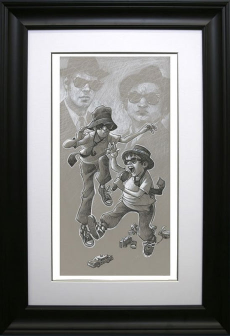 on a mission sketch print framed by craig davison