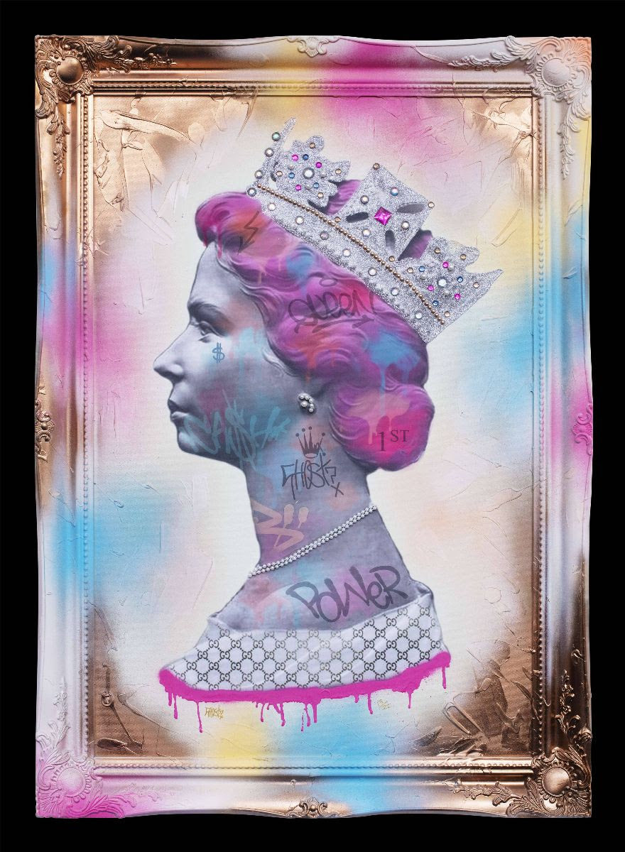 pearls framed print by artist ghost