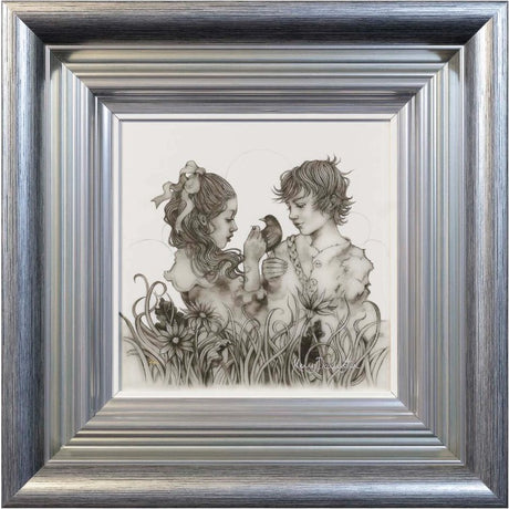 peter and wendy in neverland framed in silver by kerry darlington