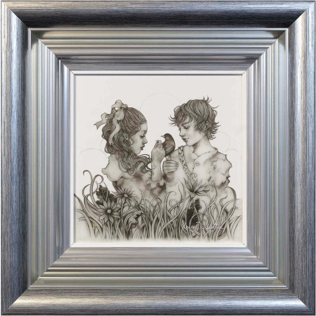 peter and wendy in neverland framed in silver by kerry darlington