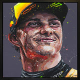 piastri portrait wall of champions hand embellished canvas framed print by artist paul oz