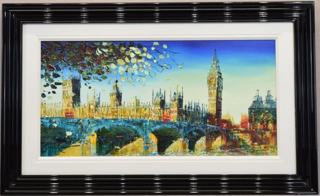 thames and time framed original by artist simon wright