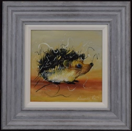  herbie hedgehog framed original by artist rozanne bell