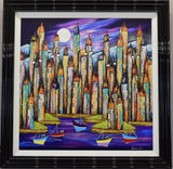 lunar reflections framed orignal by rozanne bell