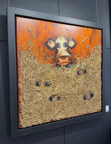 ready or not framed original side view 2 by artist caroline shotton