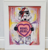 rebel rebel framed original by artist deborah cauchi