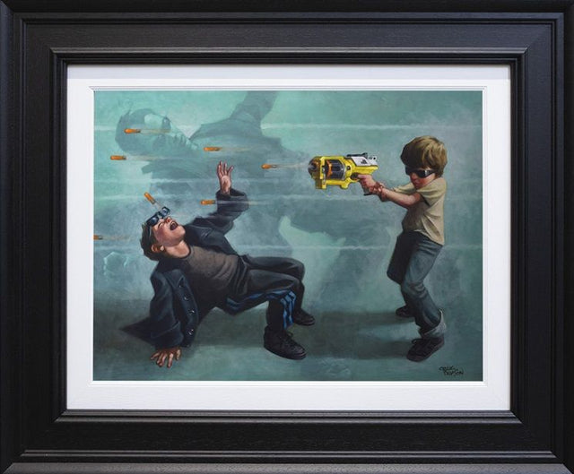 rodger the dodger canvas print framed in black by artist craig davison