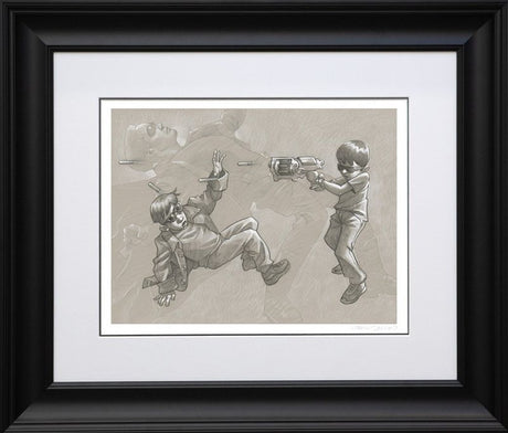 rodger the dodger sketch print framed by artist craig davison