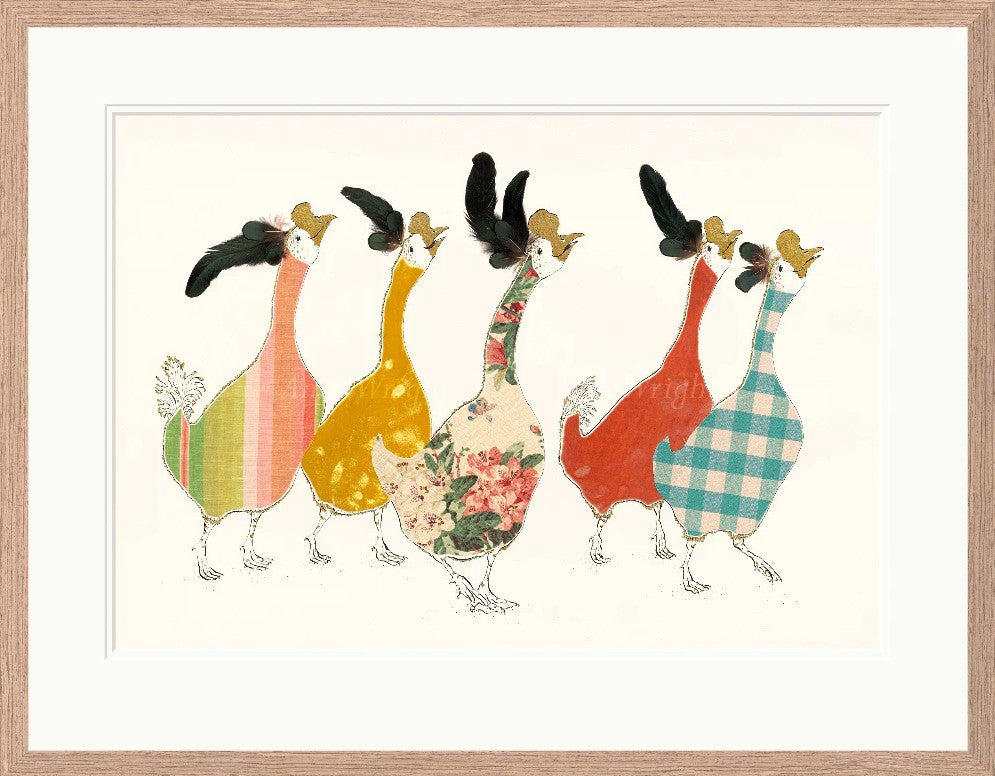 running free print framed in light walnut veneer by artist anna wright