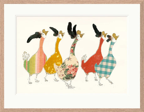 running free print framed in light walnut veneer by artist anna wright