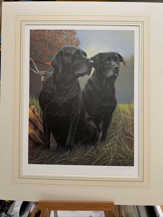 senior service print mounted in a washline mount by artist nigel hemming