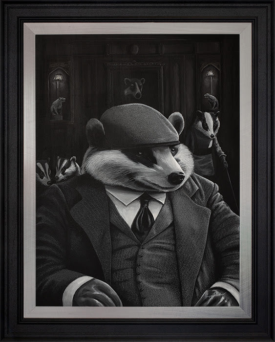 sett in their ways hand embellished canvas print by artist angus gardner